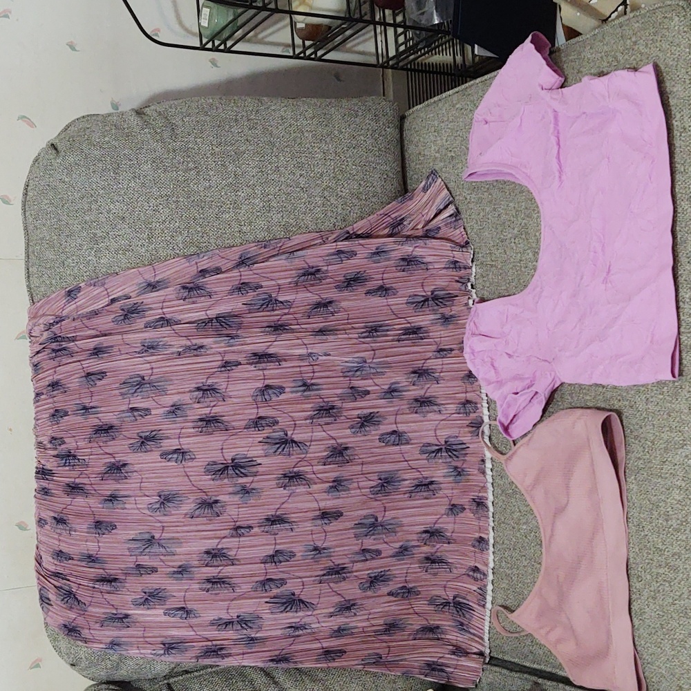 Bundle of purple tops and skirt
